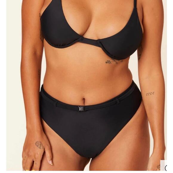 Andie Swim Black The Riviera High Waisted Bottom Swimsuit NWT Size XS - Picture 1 of 5